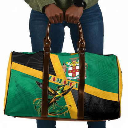 Jamaica Independence Day Travel Bag Coat Of Arms With Doctor Bird Tropical Vibes