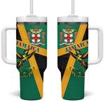 Jamaica Independence Day Tumbler With Handle Coat Of Arms With Doctor Bird Tropical Vibes