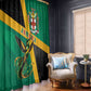 Jamaica Independence Day Window Curtain Coat Of Arms With Doctor Bird Tropical Vibes