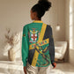 Jamaica Independence Day Women Casual Shirt Coat Of Arms With Doctor Bird Tropical Vibes
