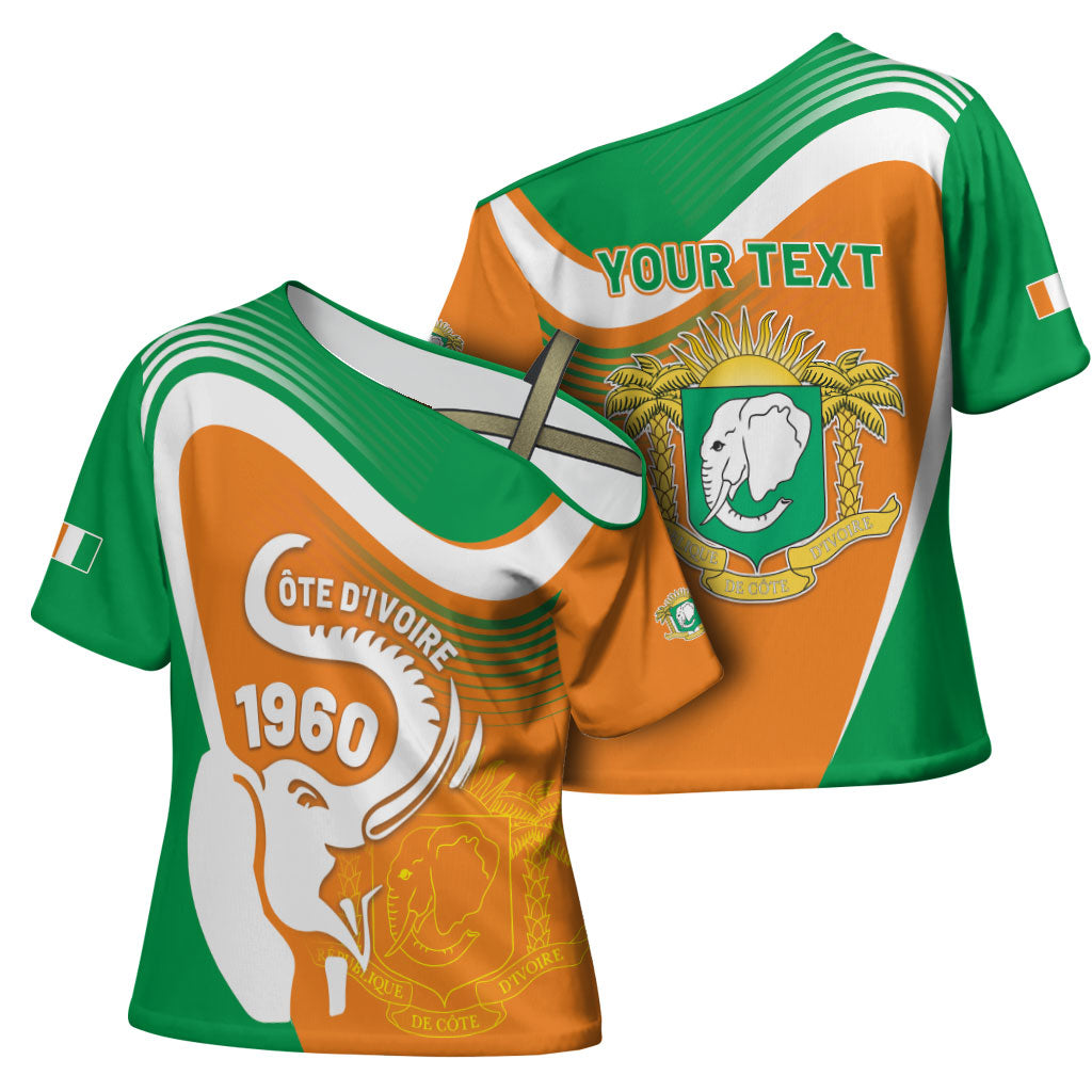 Personalized Ivory Coast 1960 Cross Shoulder Shirt Happy Independence Day