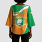 Personalized Ivory Coast 1960 Kimono Sleeve Blouse Happy Independence Day