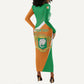 Personalized Ivory Coast 1960 Long Sleeve Bodycon Dress Happy Independence Day