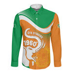 Personalized Ivory Coast 1960 Long Sleeve Button Shirt Happy Independence Day