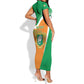Personalized Ivory Coast 1960 Short Sleeve Bodycon Dress Happy Independence Day