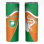 Personalized Ivory Coast 1960 Skinny Tumbler Happy Independence Day