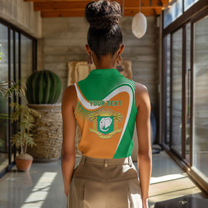 Personalized Ivory Coast 1960 Women Sleeveless Polo Shirt Happy Independence Day