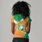 Personalized Ivory Coast 1960 Women V-Neck T-Shirt Happy Independence Day