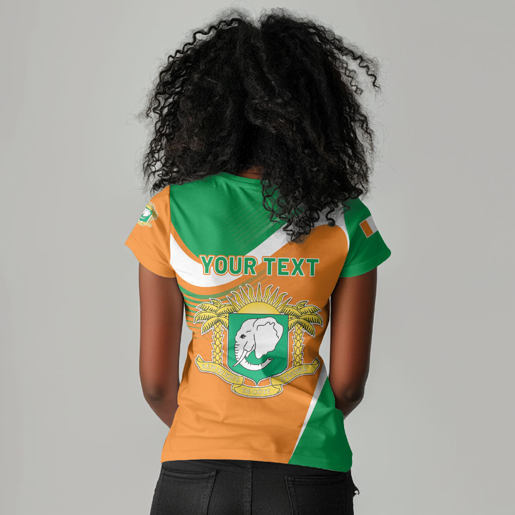 Personalized Ivory Coast 1960 Women V-Neck T-Shirt Happy Independence Day