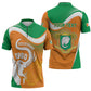 Personalized Ivory Coast 1960 Zipper Polo Shirt Happy Independence Day