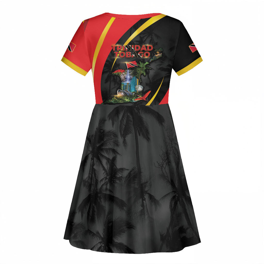 Trinidad And Tobago Independence Day Kid Short Sleeve Dress Two Islands One Nation Endless Pride