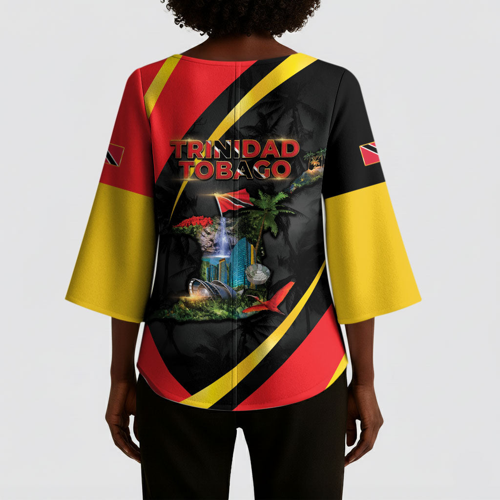 Trinidad And Tobago Independence Day Kimono Sleeve Blouse Two Islands One Nation Endless Pride