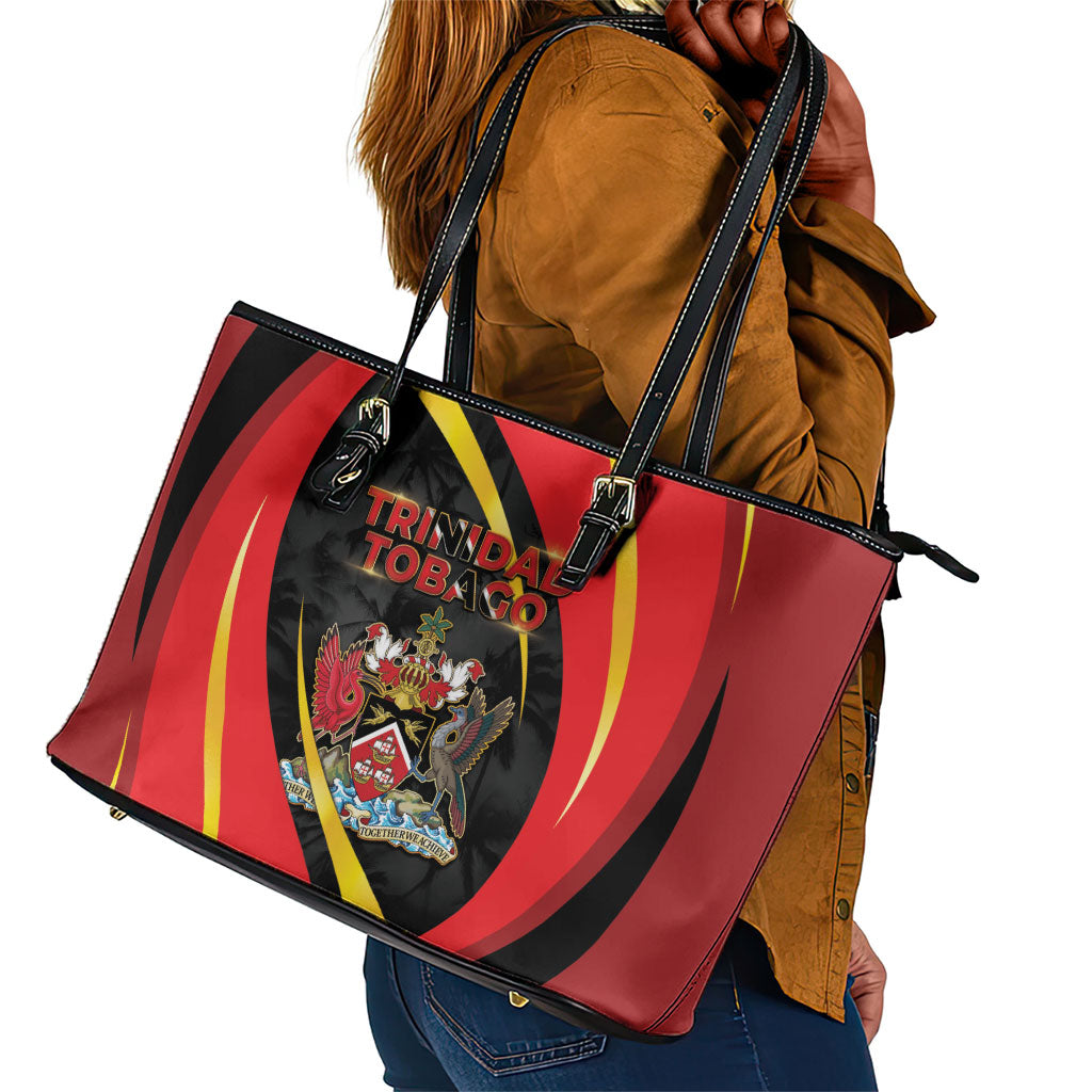 Trinidad And Tobago Independence Day Leather Tote Bag Two Islands One Nation Endless Pride