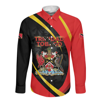 Trinidad And Tobago Independence Day Long Sleeve Button Shirt Two Islands One Nation Endless Pride