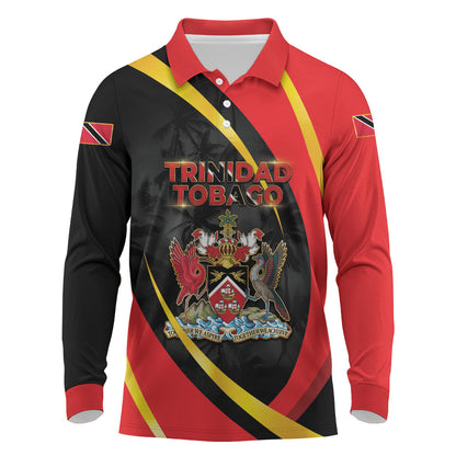 Trinidad And Tobago Independence Day Long Sleeve Polo Shirt Two Islands One Nation Endless Pride
