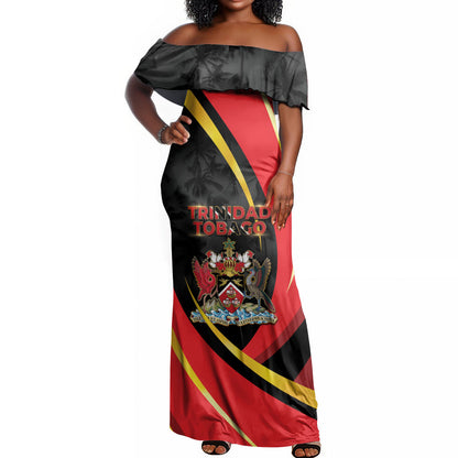 Trinidad And Tobago Independence Day Off Shoulder Maxi Dress Two Islands One Nation Endless Pride