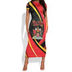 Trinidad And Tobago Independence Day Short Sleeve Bodycon Dress Two Islands One Nation Endless Pride