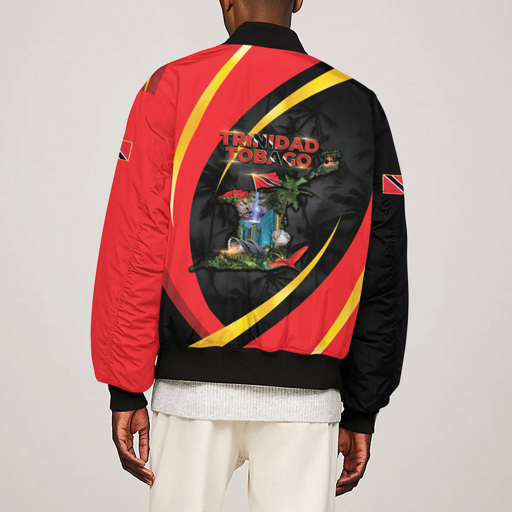 Trinidad And Tobago Independence Day Sleeve Zip Bomber Jacket Two Islands One Nation Endless Pride