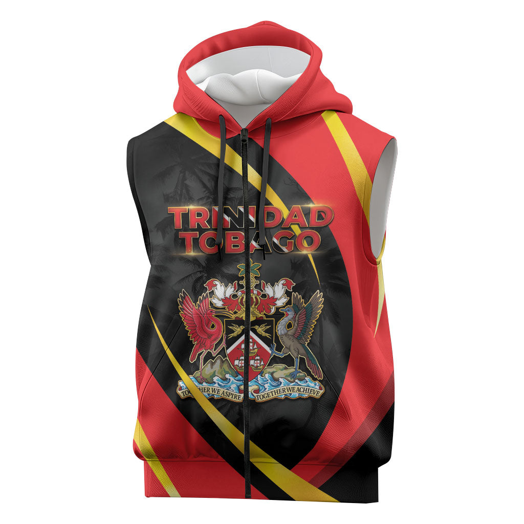 Trinidad And Tobago Independence Day Sleeveless Zip Hoodie Two Islands One Nation Endless Pride