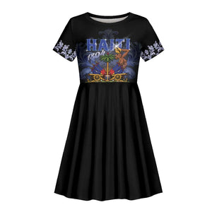 Haiti 1804 Kid Short Sleeve Dress Haitian Heritage Month