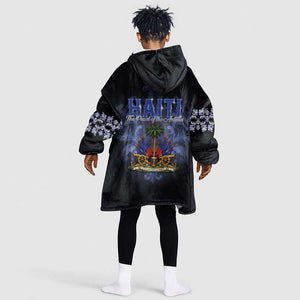 Haiti 1804 Kid Wearable Blanket Hoodie Haitian Heritage Month