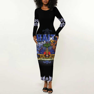 Haiti 1804 Long Sleeve Bodycon Dress Haitian Heritage Month