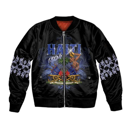 Haiti 1804 Sleeve Zip Bomber Jacket Haitian Heritage Month