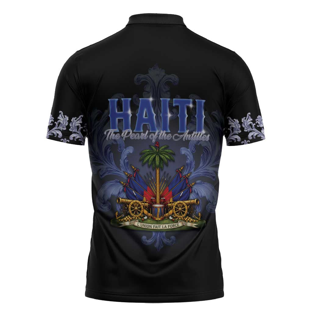 Haiti 1804 Zipper Polo Shirt Haitian Heritage Month