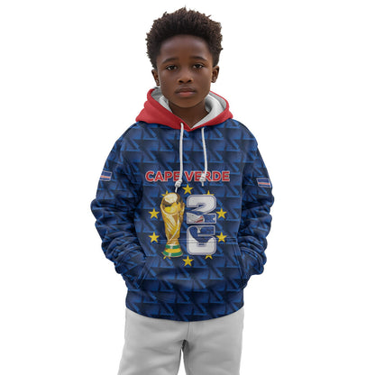 Custom Cabo Verde Football 2026 Kid Hoodie Road To Glory