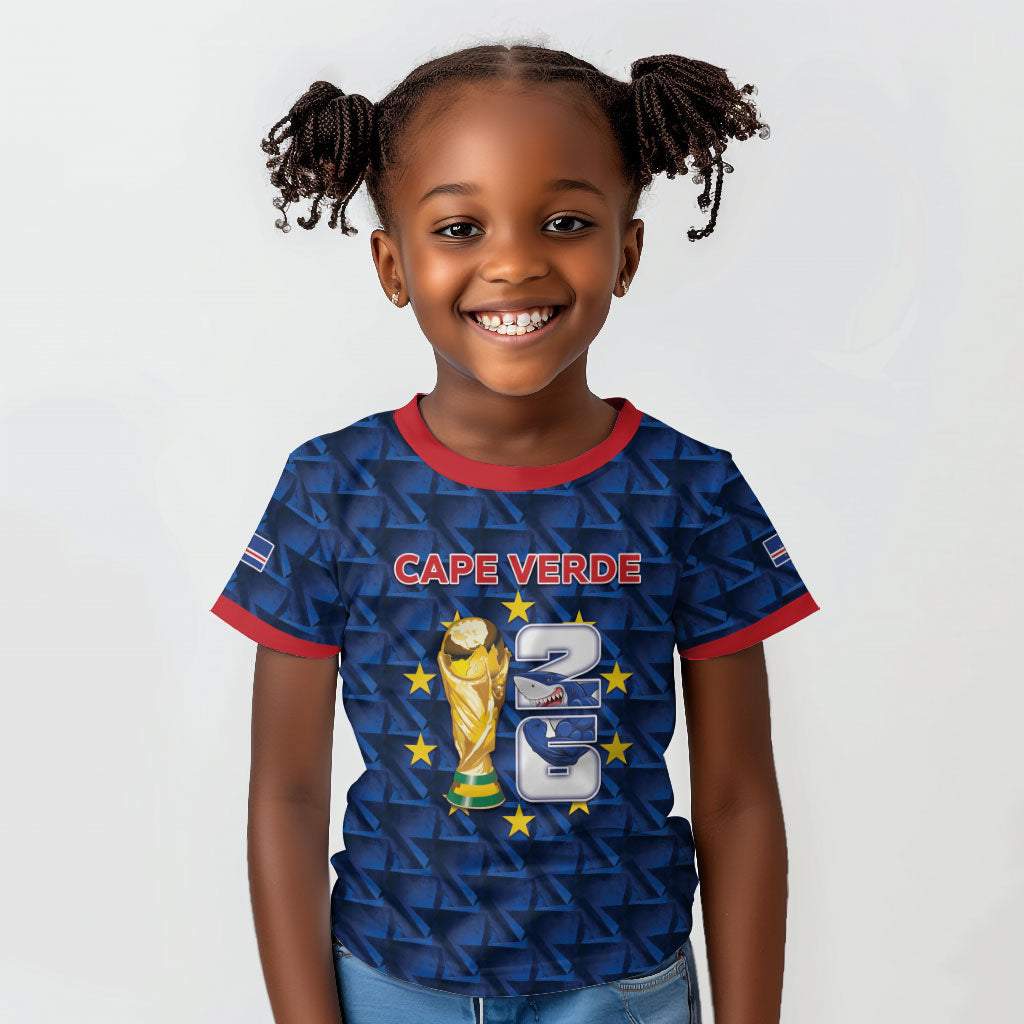 Custom Cabo Verde Football 2026 Kid T shirt Road To Glory