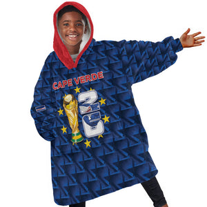 Custom Cabo Verde Football 2026 Kid Wearable Blanket Hoodie Road To Glory