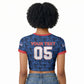 Custom Cabo Verde Football 2026 Raglan Cropped T shirt Road To Glory