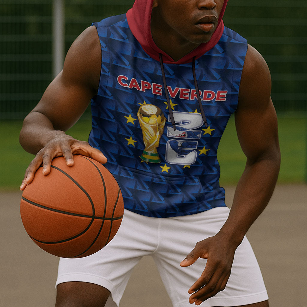 Custom Cabo Verde Football 2026 Sleeveless Hoodie Road To Glory