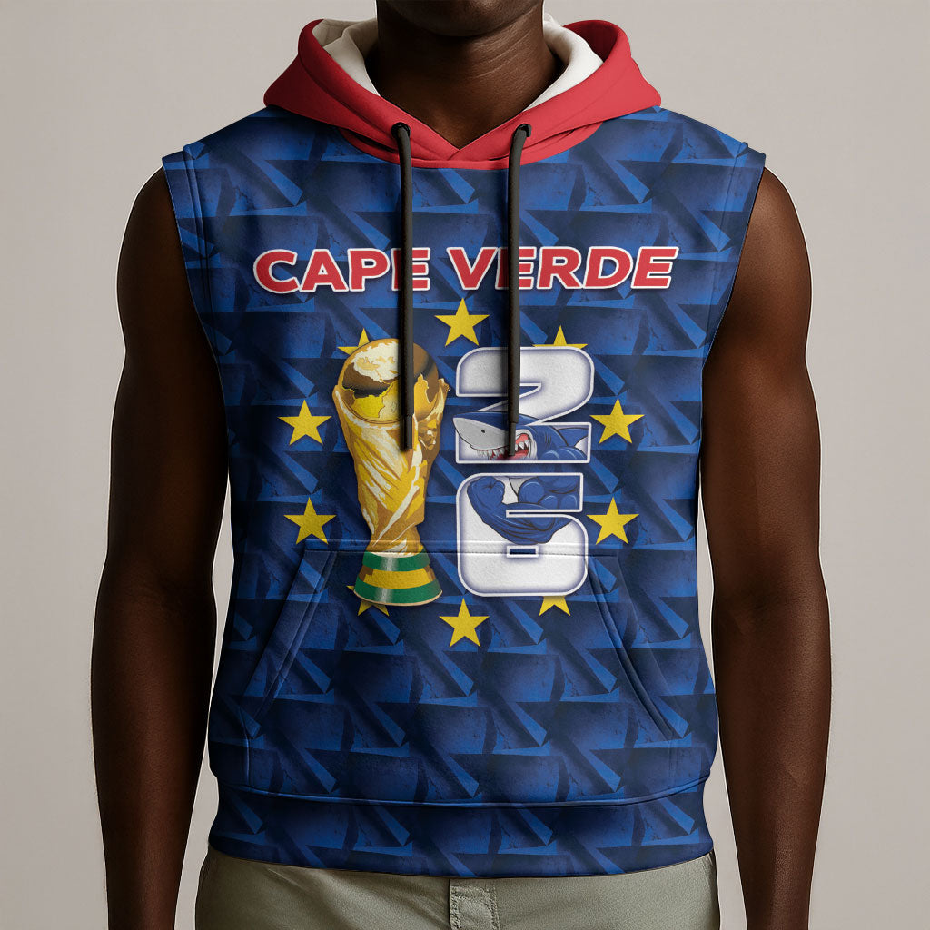 Custom Cabo Verde Football 2026 Sleeveless Hoodie Road To Glory