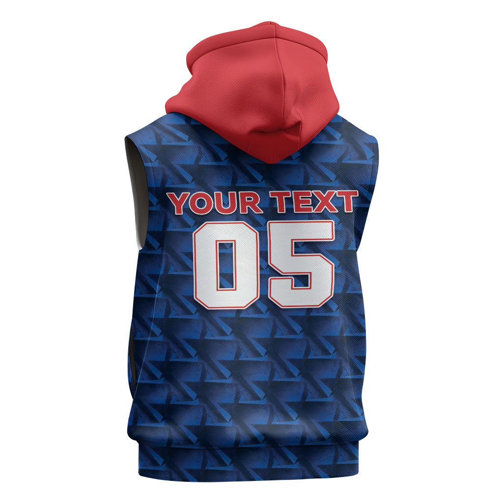 Custom Cabo Verde Football 2026 Sleeveless Zip Hoodie Road To Glory
