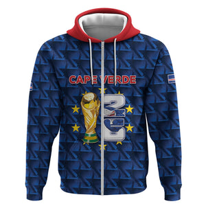 Custom Cabo Verde Football 2026 Zip Hoodie Road To Glory