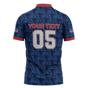 Custom Cabo Verde Football 2026 Zipper Polo Shirt Road To Glory