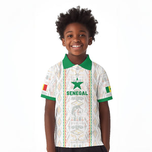Custom Senegal Football 2026 Kid Polo Shirt Car Rapide-Inspired Pattern