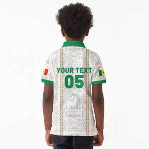 Custom Senegal Football 2026 Kid Polo Shirt Car Rapide-Inspired Pattern