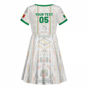 Custom Senegal Football 2026 Kid Short Sleeve Dress Car Rapide-Inspired Pattern