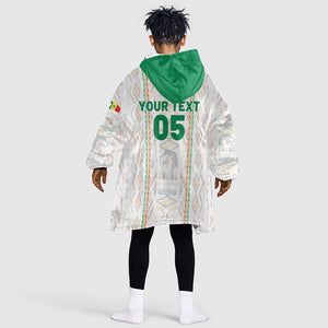 Custom Senegal Football 2026 Kid Wearable Blanket Hoodie Car Rapide-Inspired Pattern