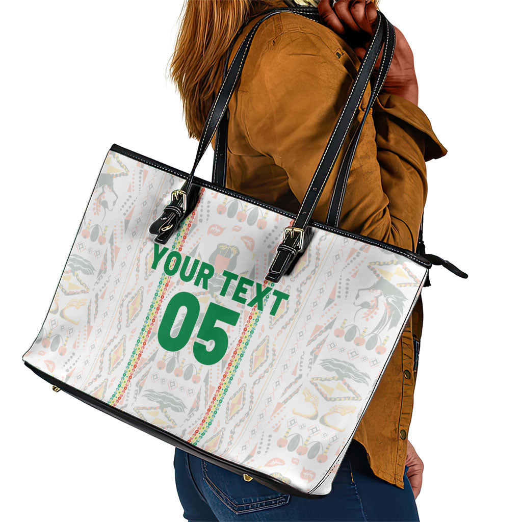 Custom Senegal Football 2026 Leather Tote Bag Car Rapide-Inspired Pattern