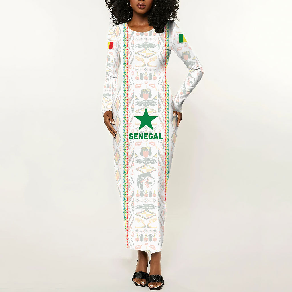 Custom Senegal Football 2026 Long Sleeve Bodycon Dress Car Rapide-Inspired Pattern