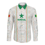 Custom Senegal Football 2026 Long Sleeve Button Shirt Car Rapide-Inspired Pattern