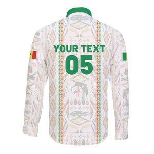 Custom Senegal Football 2026 Long Sleeve Button Shirt Car Rapide-Inspired Pattern