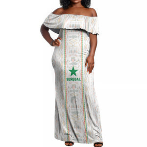 Custom Senegal Football 2026 Off Shoulder Maxi Dress Car Rapide-Inspired Pattern