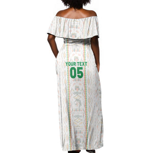 Custom Senegal Football 2026 Off Shoulder Maxi Dress Car Rapide-Inspired Pattern