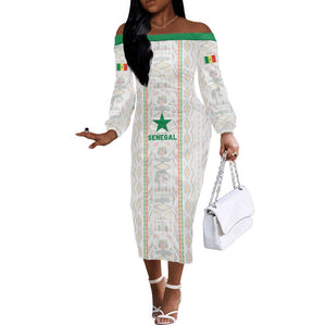 Custom Senegal Football 2026 Off The Shoulder Long Sleeve Dress Car Rapide-Inspired Pattern