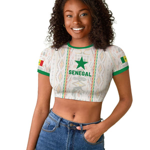 Custom Senegal Football 2026 Raglan Cropped T shirt Car Rapide-Inspired Pattern