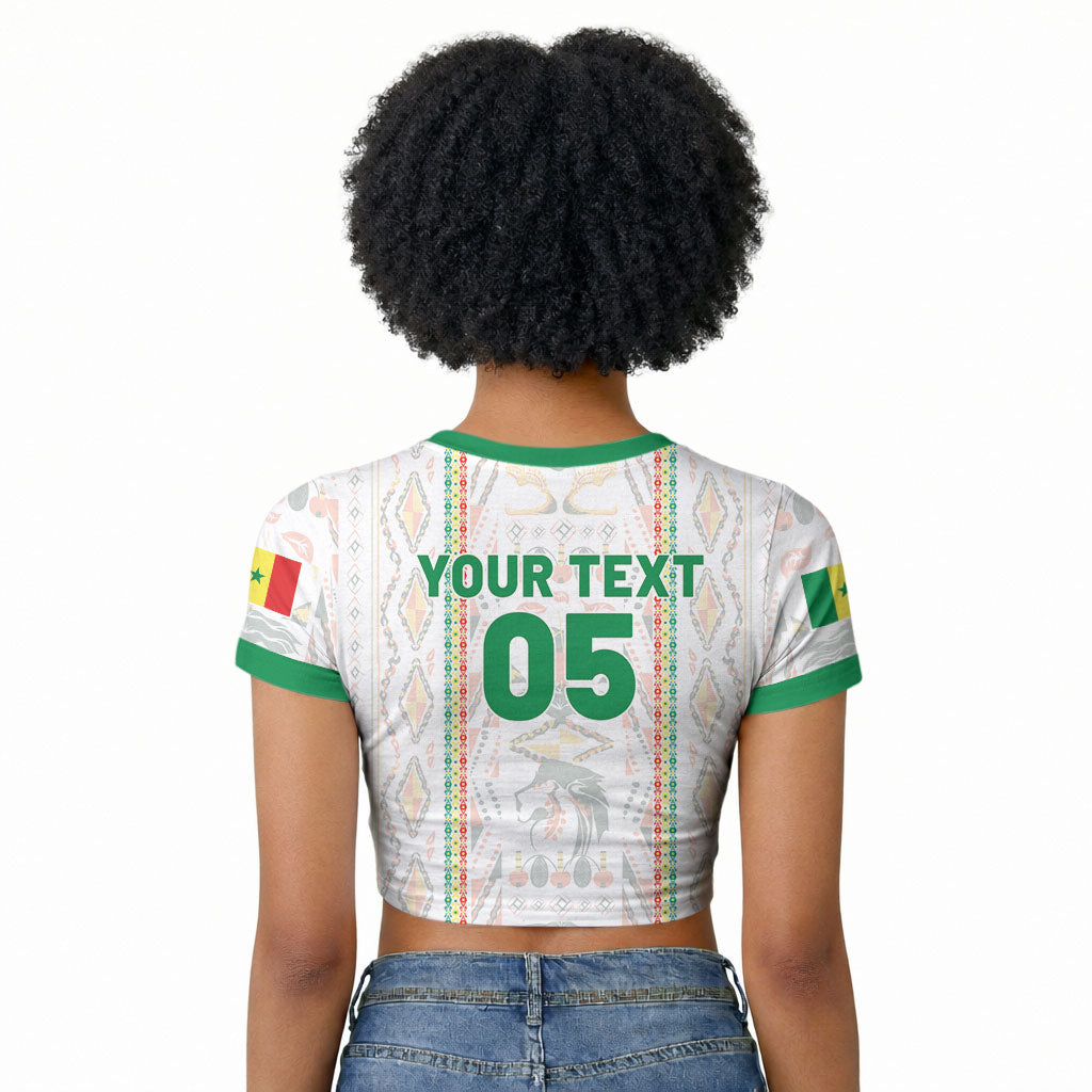 Custom Senegal Football 2026 Raglan Cropped T shirt Car Rapide-Inspired Pattern